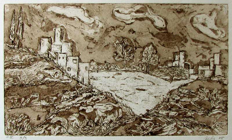 Imaginary sepia landscape Picture