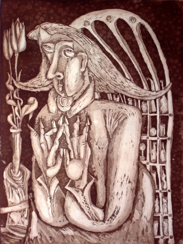 Tulips and bottels Picture